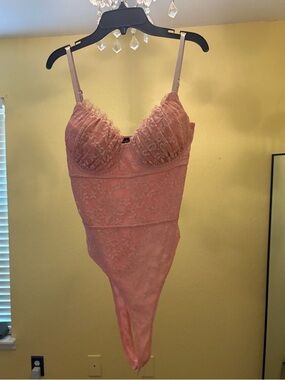 Women’s Pink Lace Bodysuit